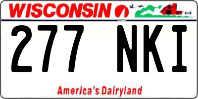 WI license plate 277NKI