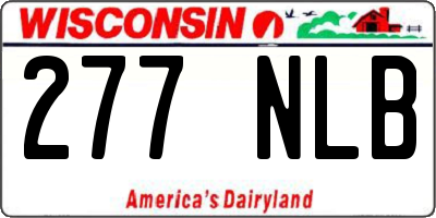 WI license plate 277NLB