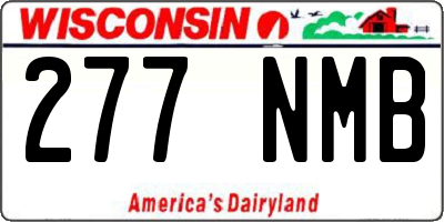 WI license plate 277NMB