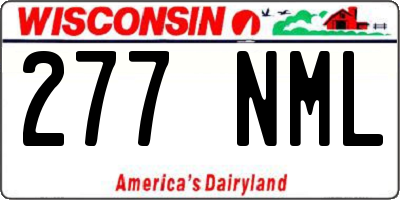 WI license plate 277NML
