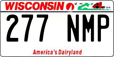 WI license plate 277NMP