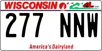 WI license plate 277NNW