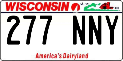 WI license plate 277NNY