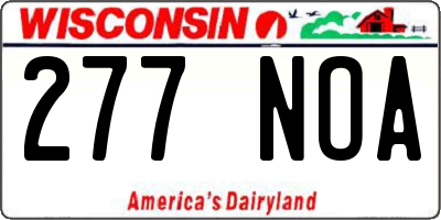 WI license plate 277NOA