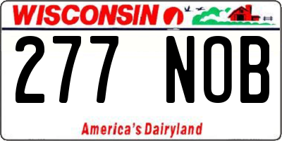 WI license plate 277NOB