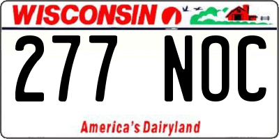WI license plate 277NOC