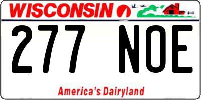 WI license plate 277NOE