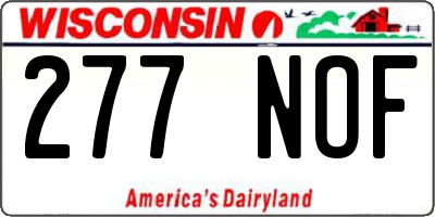 WI license plate 277NOF