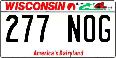WI license plate 277NOG