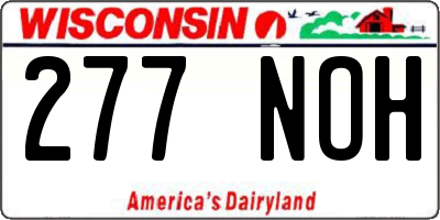WI license plate 277NOH