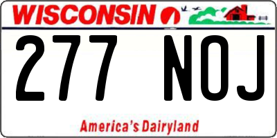 WI license plate 277NOJ