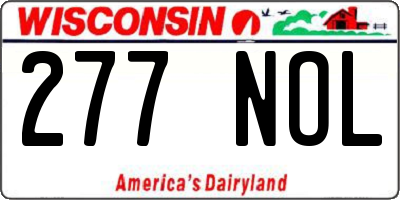 WI license plate 277NOL