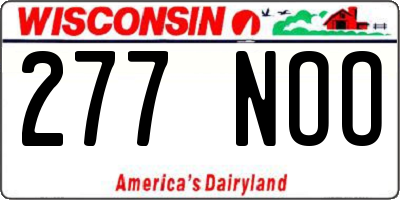 WI license plate 277NOO