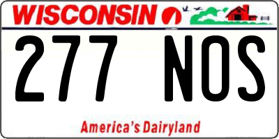 WI license plate 277NOS