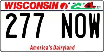 WI license plate 277NOW