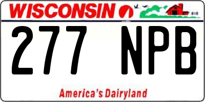 WI license plate 277NPB