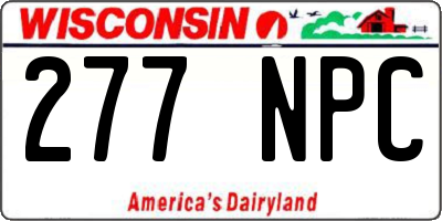 WI license plate 277NPC