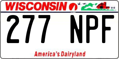 WI license plate 277NPF