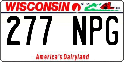 WI license plate 277NPG