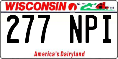 WI license plate 277NPI