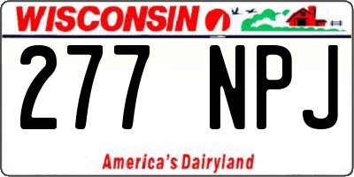 WI license plate 277NPJ