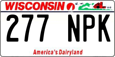 WI license plate 277NPK