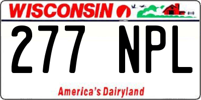 WI license plate 277NPL