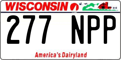 WI license plate 277NPP
