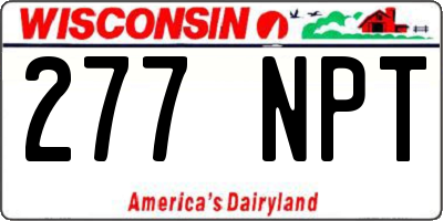 WI license plate 277NPT