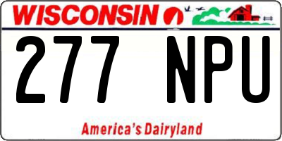WI license plate 277NPU