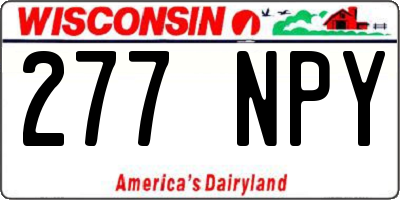 WI license plate 277NPY