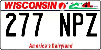 WI license plate 277NPZ