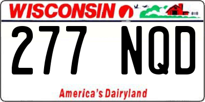 WI license plate 277NQD