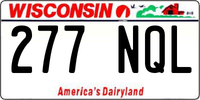 WI license plate 277NQL