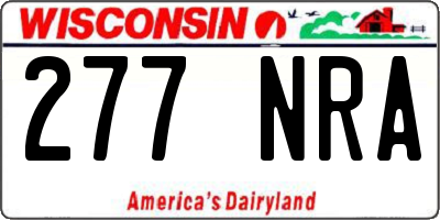 WI license plate 277NRA
