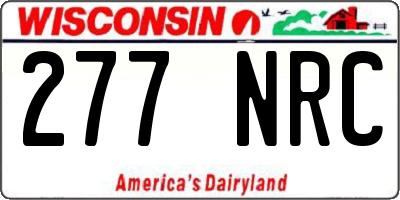 WI license plate 277NRC