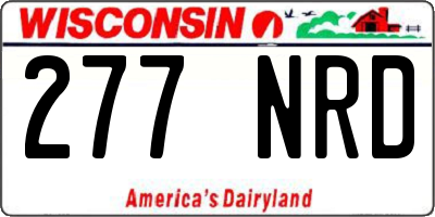 WI license plate 277NRD