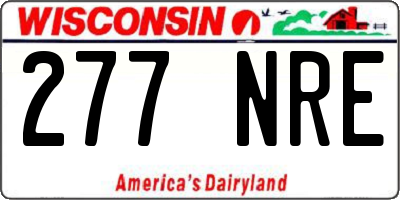 WI license plate 277NRE