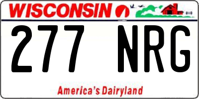 WI license plate 277NRG