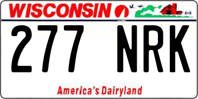 WI license plate 277NRK