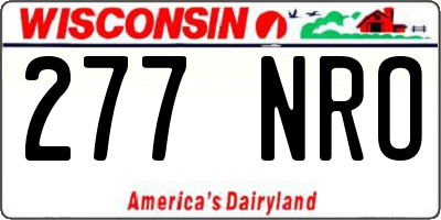 WI license plate 277NRO