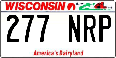 WI license plate 277NRP