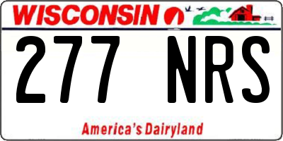WI license plate 277NRS