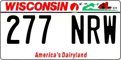 WI license plate 277NRW