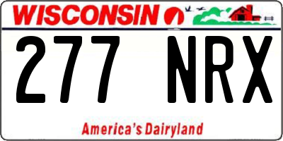 WI license plate 277NRX