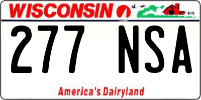 WI license plate 277NSA