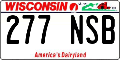 WI license plate 277NSB