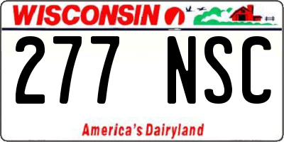 WI license plate 277NSC