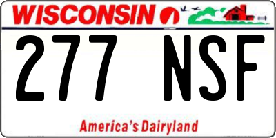 WI license plate 277NSF