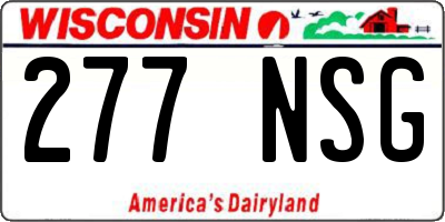 WI license plate 277NSG